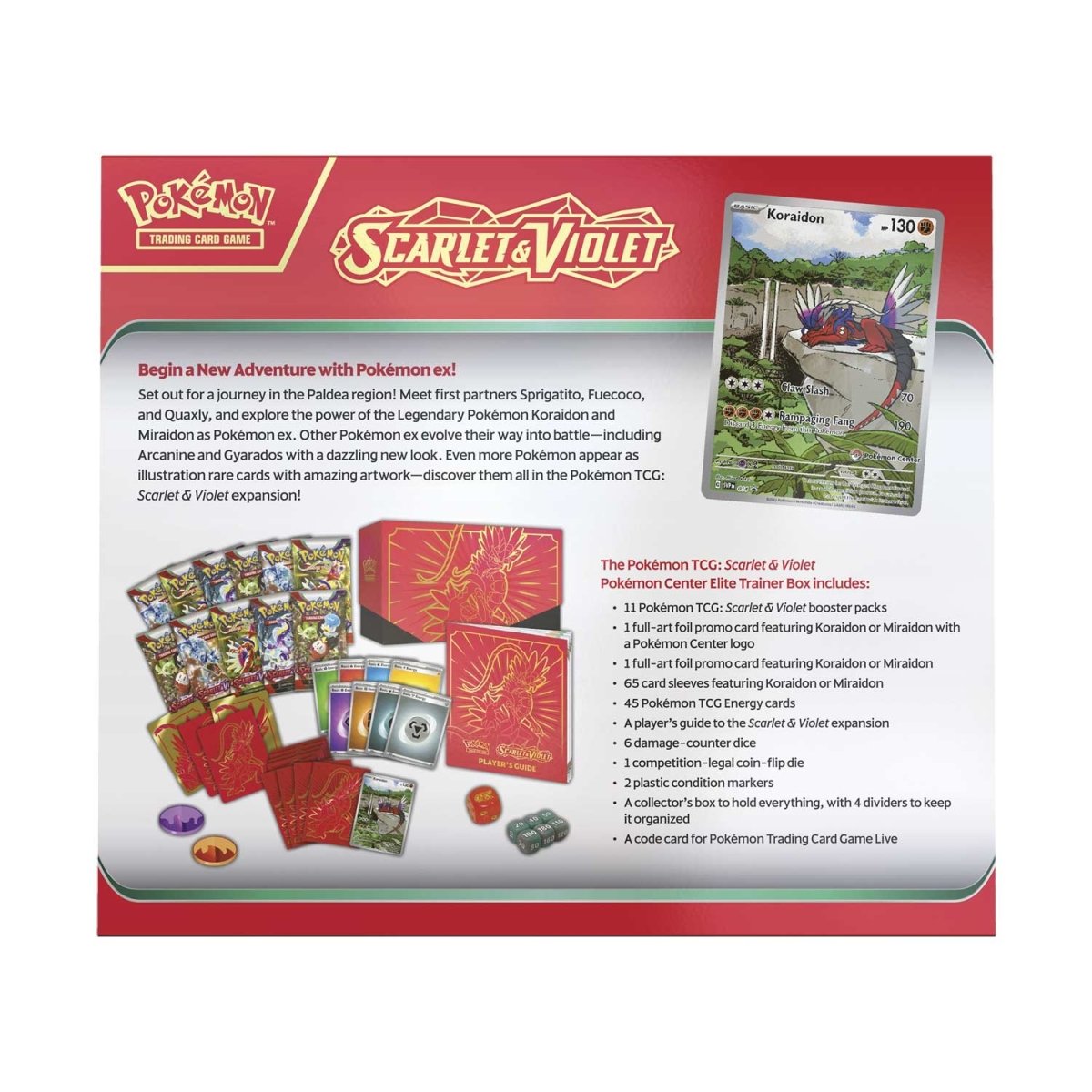 Pokémon TCG: Scarlet & Violet Pokémon Center Elite Trainer Box (Koraidon) - Image 10