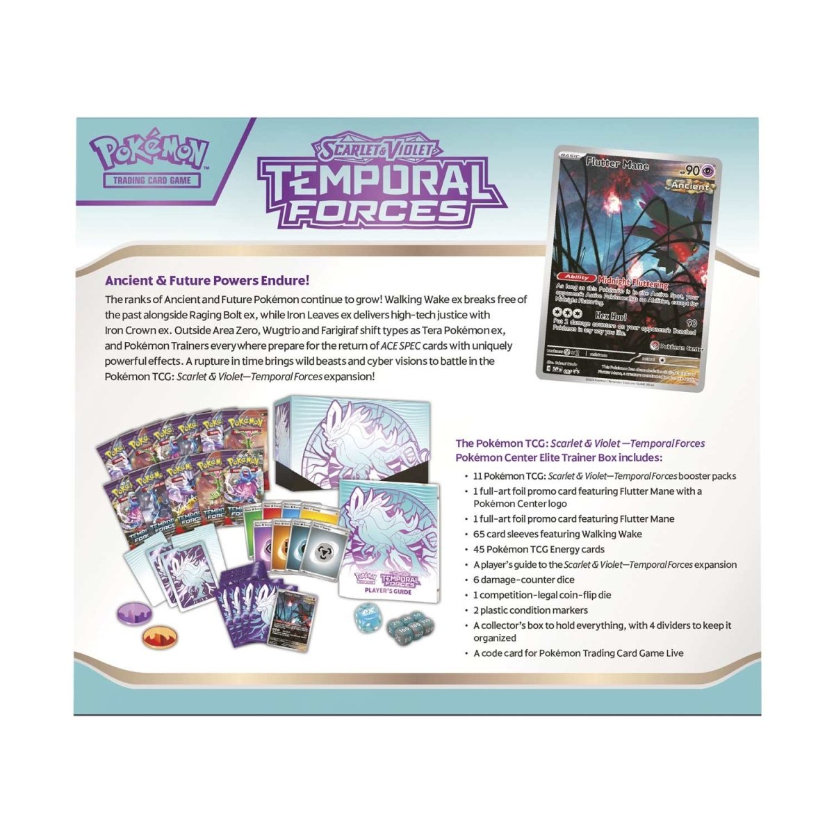 Pokémon TCG: Scarlet & Violet-Temporal Forces Pokémon Center Elite Trainer Box (Walking Wake) - Image 11