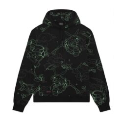 Pokémon × Dolly Noire: Rayquaza Pattern Black Hoodie - Adult