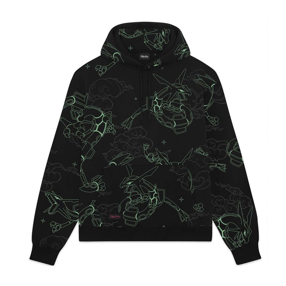 Pokémon × Dolly Noire: Rayquaza Pattern Black Hoodie - Adult