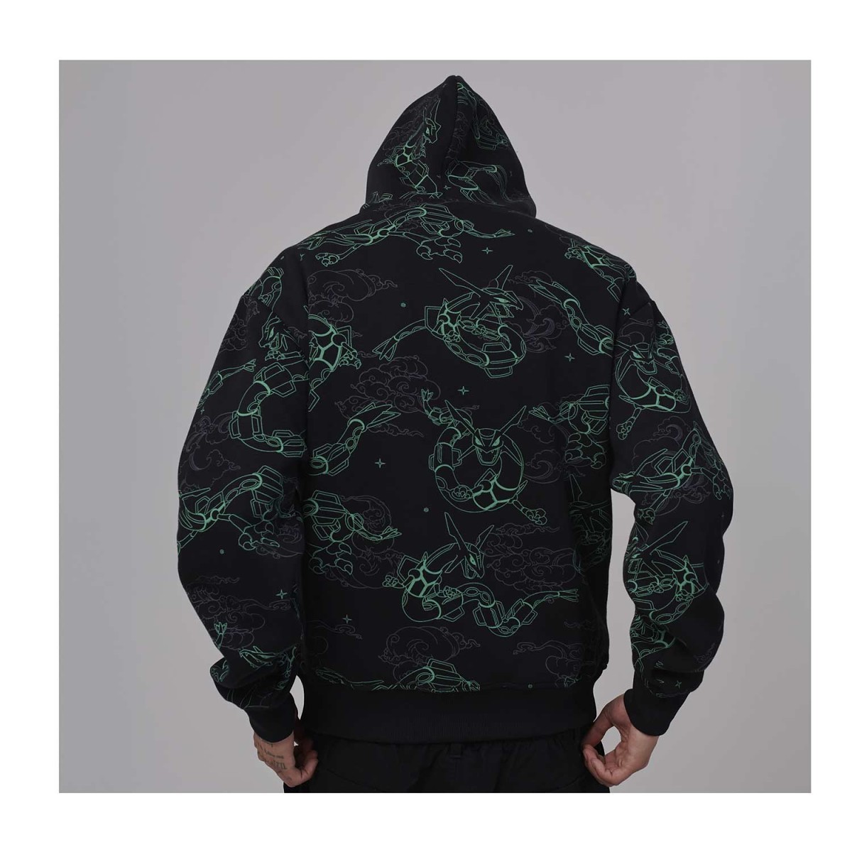 Pokémon × Dolly Noire: Rayquaza Pattern Black Hoodie - Adult - Image 4