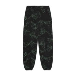 Pokémon × Dolly Noire: Rayquaza Pattern Black Sweatpants - Adult